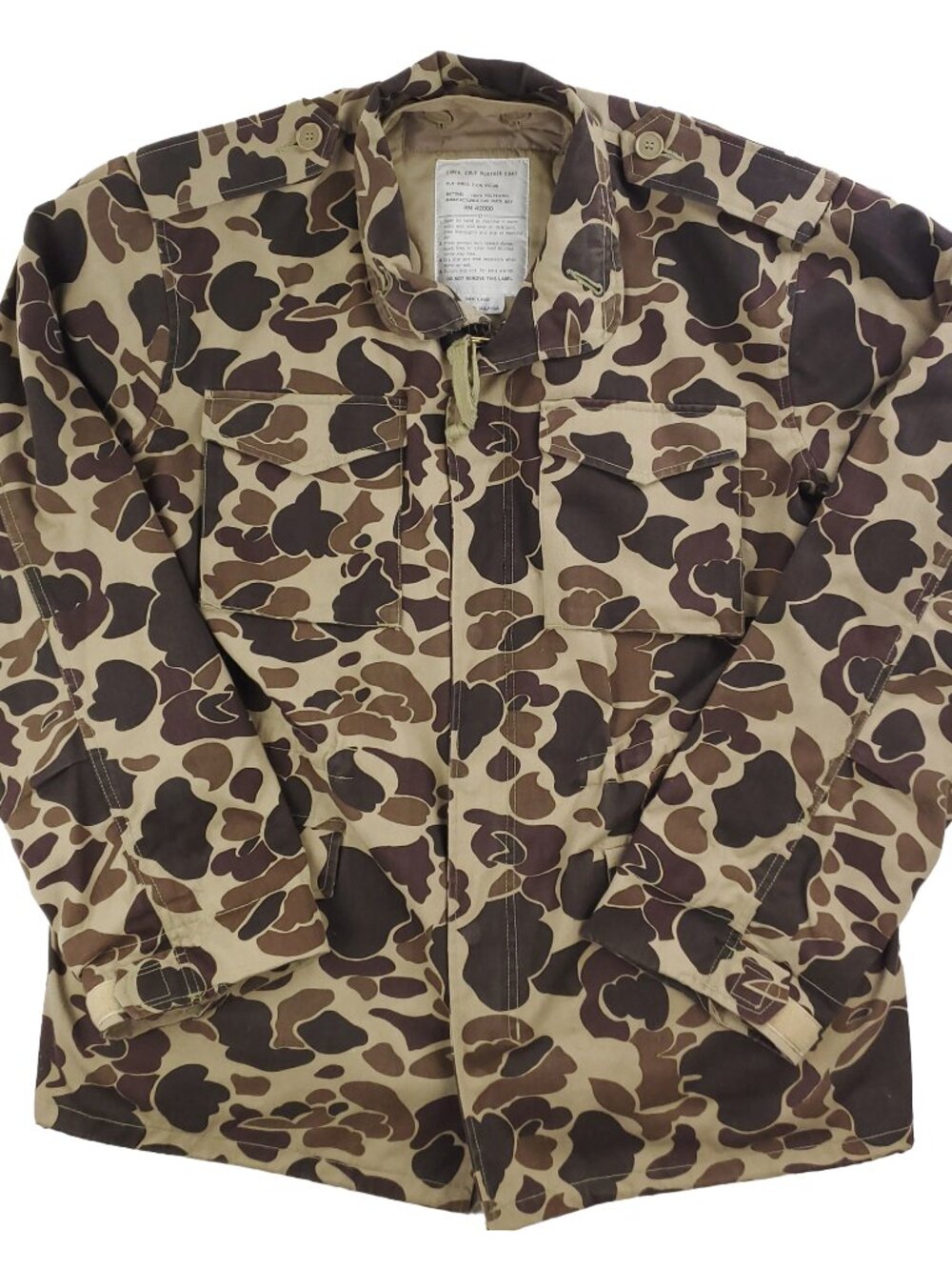 Vintage Duck Bay Hunter Camo M-65 Style Cold Weather Coat Jacket Liner Men Large